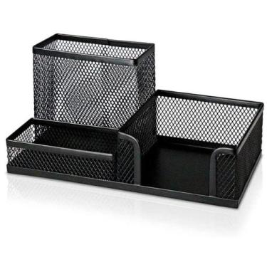 Imagem de Porta Lapís, Caneta, Clips, Lembrete, Aramado, Preto - Sutt