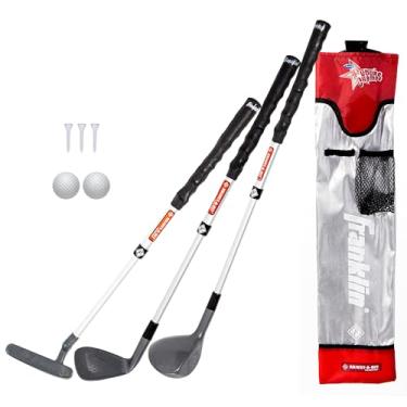 Imagem de Franklin Sports Kids Golf Set - Youth Adjustable Plastic Golf Club Set - Kids Plastic Golf Set with Bag and Balls - Adjustable Length Clubs for Toddlers