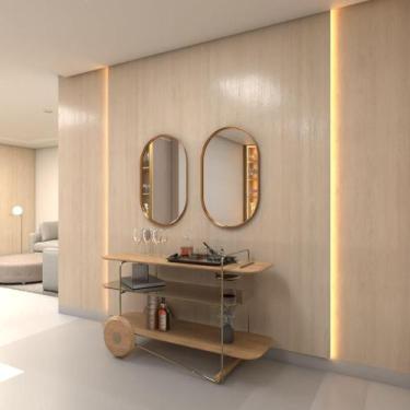 Imagem de Espelho Oval Decoração Moldura 80x50 Quarto Sala Banheiro - Lopazzi, B