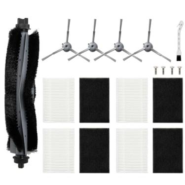 Imagem de DovLazm Peças de reposição para acessórios de robô aspirador de pó Eufy L60/ L60 SES/ L50/ L50 SES, 1 escova de rolo, 4 filtros e filtros de espuma, 4 escovas laterais