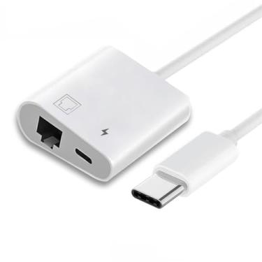 Imagem de xiwai Hub USB C tipo C para rede RJ45 de 100 Mbps com adaptador de carregamento de energia PD 2 em 1, extensor USB compatível com laptop, tablet, telefone
