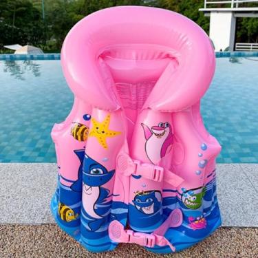 Imagem de Bóia inflável segurança para crianças bebês piscina natação ajustável flutuador cores variadas proteção solar diversão (Rosa, Medio)