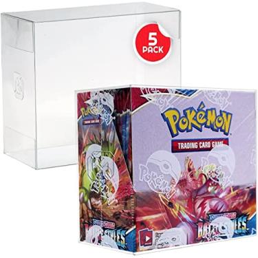 Imagem de EVORETRO Capa de exibição para Pokemon Grande Booster Box (Atual) - Capa de proteção transparente PET compatível com coleção de cartões Pokemon - Armazenamento empilhável de 0,50 mm de espessura (pacote com 5)