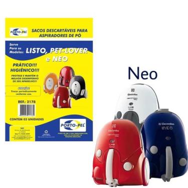 Imagem de Kit 3 Sacos Aspirador de Pó Electrolux - Neo (2178) - Porto-Pel
