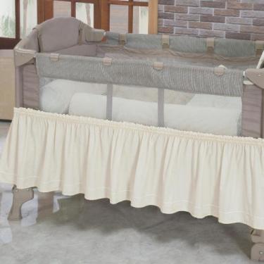 Imagem de Saia Elástica de Berço Desmontável Palha Unissex - Tropical Baby