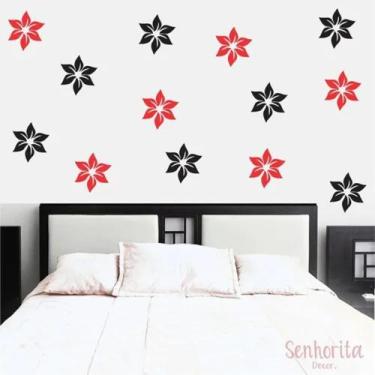 Imagem de Adesivo De Parede Flores Decoração Sala Quarto Casal - pinkie