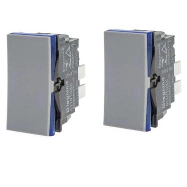 Imagem de Kit 2 Interruptor Simples Pial Plus+(mais) 611010cz+ Cinza - Legrand