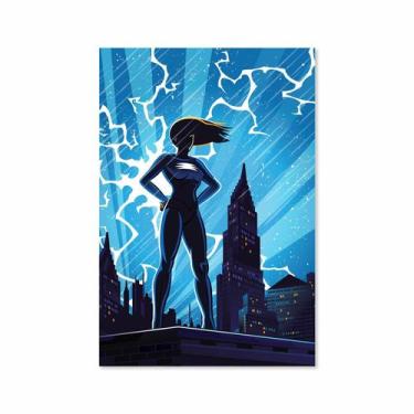 Imagem de Placa Decorativa Super Heróis Geek Azul Chuva MDF 20x30cm - Quartinhos