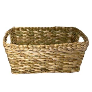 Imagem de Cesto Organizador Taboa Palha Com Pegador Casa Decoração - Inspira Flo