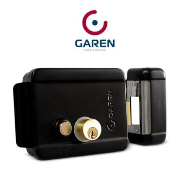 Imagem de FECHADURA 12V COM BOTÃO GAREN - Reversível Preta