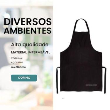 Imagem de Kit 2 Avental preto Impermeável material sintético mecanica E Açougue 