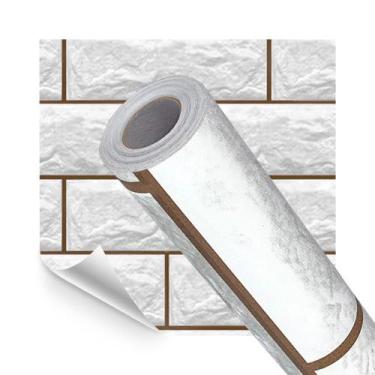 Imagem de Papel de Parede Adesivo Lavavel Tijolo Rustico Branco 280x60cm - Open 