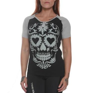Imagem de Camiseta mexican skull heart bkf0104 preto/cinza - black skull - cloth