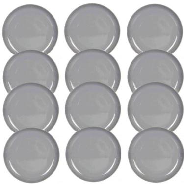Imagem de Jogo 12 Pratos de Sobremesa em Melamina 20cm Cinza - Fx