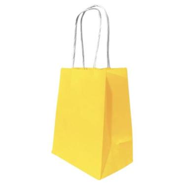 Imagem de Sacola Papel Kraft Amarelo - Tamanho 14cm X 08cm X 16cm 10 Un - LELU S