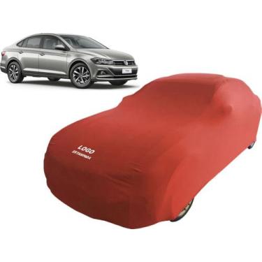 Imagem de Capa Automotiva Para Volkswagen Virtus Tecido Helanca Lycra - Mz, Verm