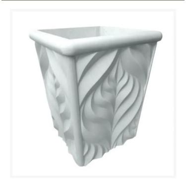 Imagem de Forma 3d Vaso Folha 42x32x25cm Abs 1,5 Molde Gesso E Cimento - INNOVE3