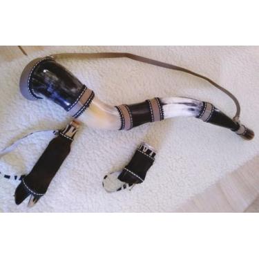 Imagem de Berrante 5 Chifre,alça Couro+ Copo Garrafinha Pé Bezero Oferta Berante