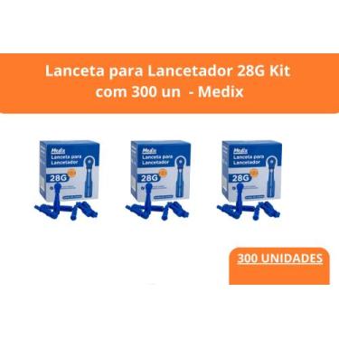 Imagem de Lanceta para Lancetador 28G KIT c/ 300 - Medix