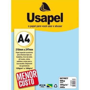Imagem de Papel sulfite a4 colorido offset 180g 60k azul 50fls filiperson