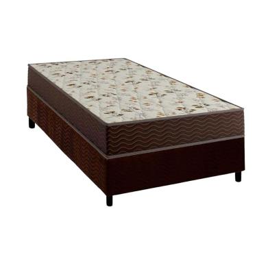 Imagem de Conjunto Box Solteiro: Colchão Espuma Ortobom D33 Physical Hiper Resistente 20 + Base CRC Suede Brown (88x188)