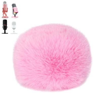 Imagem de SUNMON Filtro pop para microfone Blue Yeti, capa de para-brisa de microfone peludo compatível com AM8, SoloCast, Yeti Pro/Nano, Razer Mini, Razer Seiren V2 Pro e mais microfone USB (rosa)