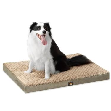 Imagem de SOFTMATE Cama para cachorro com caixa de ovo ortopédica almofada de espuma lavável e à prova d'água, tapete de pelúcia macia para cães com fundo antiderrapante para cães GGG, até 68 kg