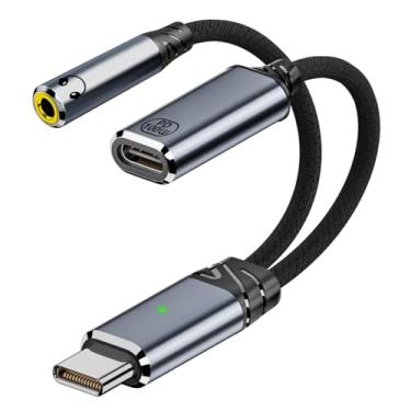 Imagem de Jadebones Adaptador USB C para 3,5 mm com Carregamento Rápido de 100 W, Cabo USB Tipo C 2 em 1 para Conector de Áudio Auxiliar, Compatível com iPhone 16/15 Series, iPad, MacBook e Mais