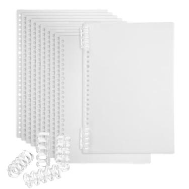 Imagem de PATIKIL Pacote com 12 capas de encadernação, B5 (10,3 x 7,2 polegadas) 22 mil capas de caderno de plástico com pente de encadernação para apresentação de relatório de livro, branco