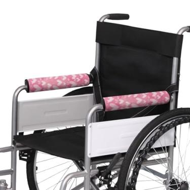 Imagem de Vanideaoty Almofadas de braço para cadeira de rodas com estampa de amor, antiderrapante, para cadeira de escritório, para descanso de braço acolchoado, crianças, adultos