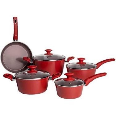 Imagem de Conjunto de Panelas Brinox Optima 5 Peças Cerâmica Life C/ Fundo Induç