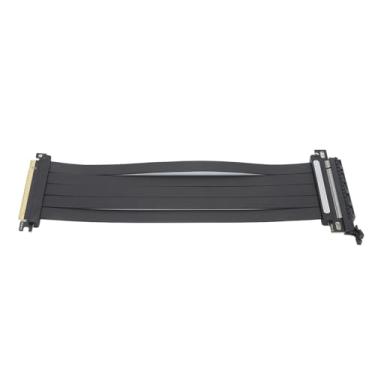 Imagem de Cabo Riser de GPU PCIE 4.0, Extensão de Alta Velocidade, Banhado a Ouro, ângulo de 180 Graus para, Compatível Com RTX4090, RTX3080ti, Compatível Com X570, Preto (250mm)