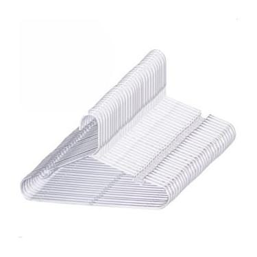 Imagem de Kit 100 Cabide INFANTIL CRISTAL ACRÍLICO Reforçado Transparente para Roupa de Criança