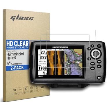 Imagem de INNOSURE [Pacote com 2] Protetor de tela de vidro temperado premium projetado para Humminbird Helix 5 Fish Finder G1/G2/G3/G4 acessórios de tela sensível ao toque de 12,7 cm 9H antiarranhões (HD