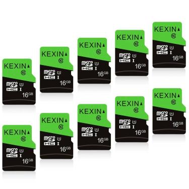 Imagem de Cartão Micro SD KEXIN 16GB, pacote com 10 unidades com adaptador SD UHS-I C10 U1