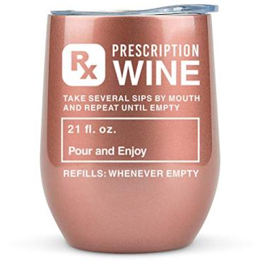 Imagem de KLUBI Presentes de farmacêutico para mulheres - Taça de vinho RX de 340 g Presentes de vinho engraçados presentes de enfermeira para mulheres Enfermeira Copo de vinho presentes de vinho para mulheres