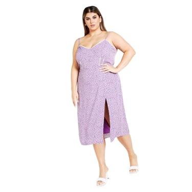 Imagem de City Chic Vestido floral Sasha roxo de ervilha doce plus size, Sweet Pea Floral, 52