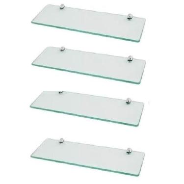 Imagem de Prateleiras de vidro decorativa 60 x 10 kit com 4 unidades - Sonharte