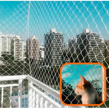Imagem de Kit Completo Rede Tela De Proteção Para Sacadas Janelas Gatos Crianças - 1,20m X 1m (Preta)
