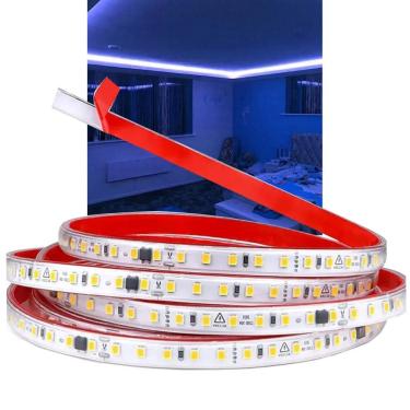 Imagem de Fita Led SMD Dupla Face 3 Metros Luz Direta Azul Iluminaçao Decoraçao Sanca Gesso Perfil Saça Quarto Gamer Loja Casa