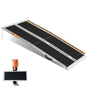 Imagem de LEMNISCATE Rampa Para Cadeira De Rodas Lemniscat 5Ft, Rampas Portáteis Para Cadeiras De Rodas Para Degraus, Rampas Dobráveis De Alumínio Antiderrapantes Para Deficientes Para Entrada Em Casa, Rampas
