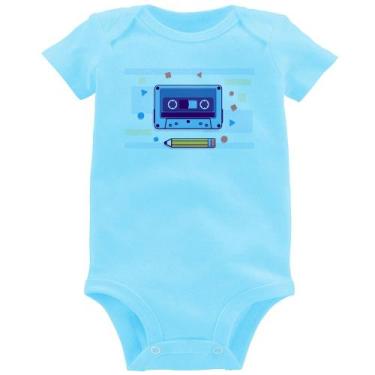 Imagem de Body Bebê Fita Cassete - Foca na Moda, Azul bebê, GG