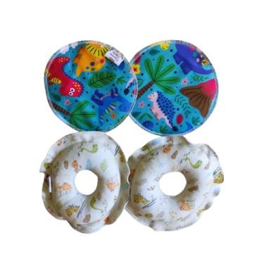 Imagem de Kit de absorventes ecológicos para os seios e rosquinhas de amamentaçã