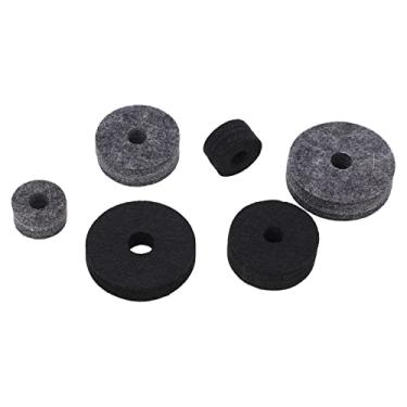 Imagem de 6pcs Drum Felt Pad Conjunto de Arruelas Pretas Cinza Preto Drum Prevenção de Colisão do Prato Melhorando Os Acessórios do Kit de Tambor de Qualidade de Som