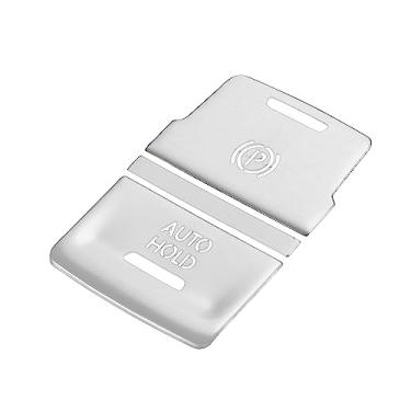 Imagem de VekAuto 3 peças de console central de carro interruptor de freio de mão eletrônico guarnição de tampa de botão compatível com VW Arteon CC 2019-2023, liga de alumínio durável tom prata