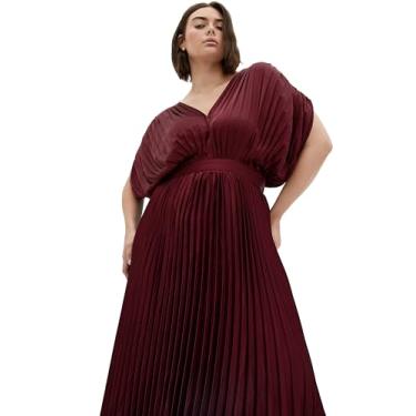 Imagem de City Chic Vestido feminino plus size - Henley Midi, Vinho vermelho, 46