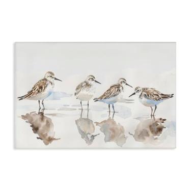 Imagem de Stupell Industries Sandpipers Shore Reflection Canvas Wall Art Design by Petal Prints Design, 76 x 50 cm