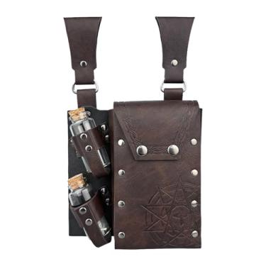 Imagem de Deevoka Bolsa de cinto medieval, bolsa de cinto de couro PU para festival de apresentação no palco da festa