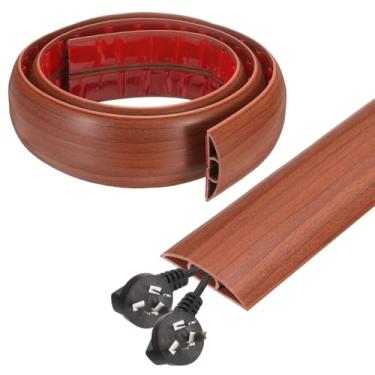 Imagem de HARFINGTON Capa de cabo de 1,2 m L 0,5 x A 0,3 Canal interno PVC esconde extensão, protetor de fios para evitar desvios de cabos, gerenciamento de cabos, madeira marrom