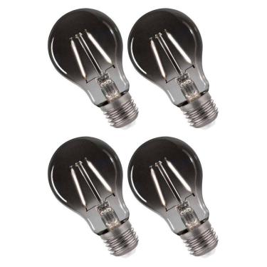 Imagem de Lâmpada Led Fumê Kit 4 Unidades 30w Iluminação Branco Quente Decorativa Vintage Retrô Bivolt